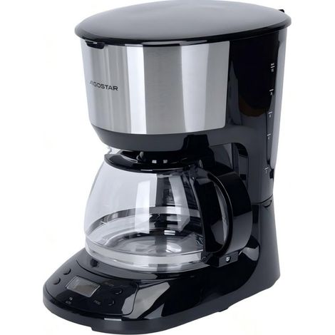 Machine à café de 750 W d'une capacité de 1,25 litre, équipée d'un système anti-gouttes, adaptée à un usage domestique et commercial.