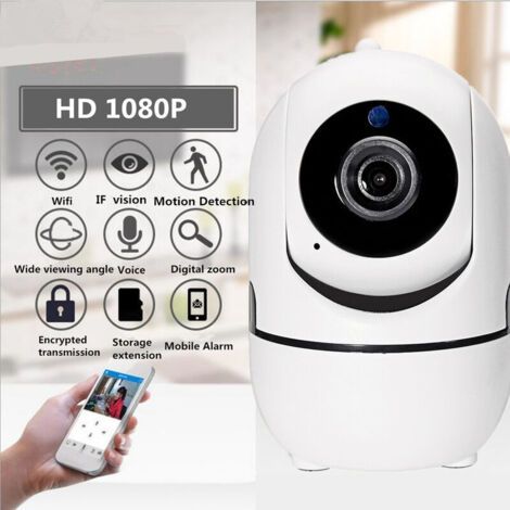 Caméra IP sans fil HD 1080P Réseau Wifi d'intérieur Sécurité de vision nocturne (1/5)