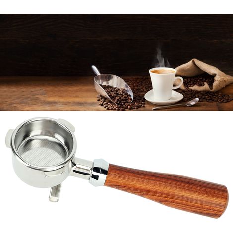 54 mm Edelstahlgriff für Platinum 870/880 Kaffeemaschinen, Doppeltassen- und Doppelauslaufgriff, klassisches E-Design aus Palisanderholz. (1/5)