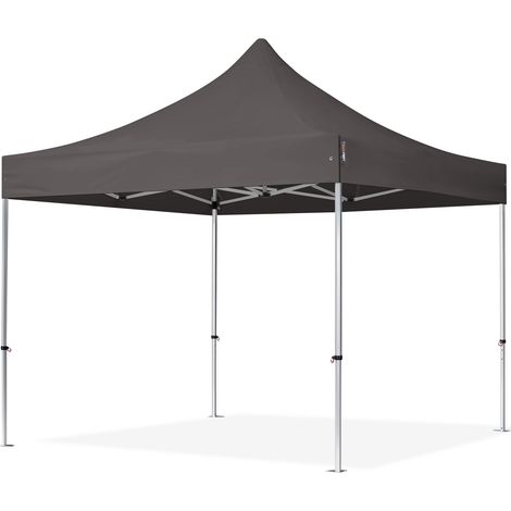 3x3m Pop Up Gazebo PROFESSIONAL Aluminium 40 mm, dark grey High Performance Polyester approx. 400g/m² (1/5)