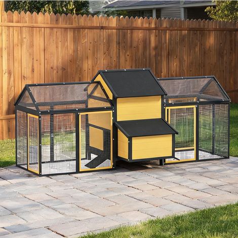 Poulailler gelb en tannenholz 247 x 118 x 113,5 cm (1/5)