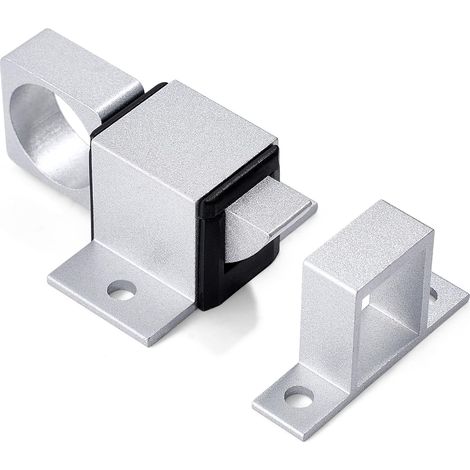 Lot de 4 verrous de portail à fermeture automatique, verrous de porte argentés, verrous de sécurité en alliage d'aluminium pour fenêtres, armoires et portails