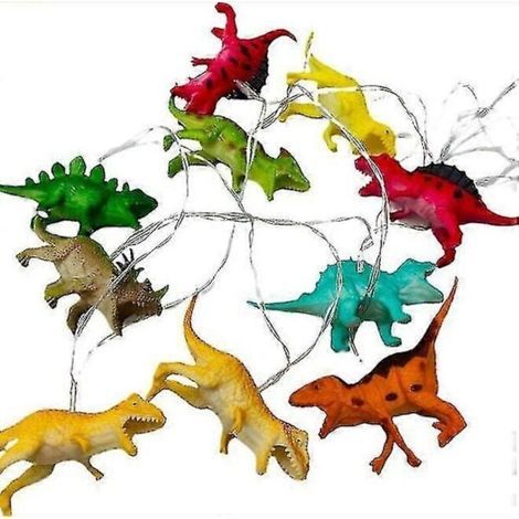 Guirlande lumineuse dinosaure, décoration de chambre dinosaure pour garçon, lampe dinosaure pour fête, tente, jardin, terrasse, 3 m, 20 LED (1/4)