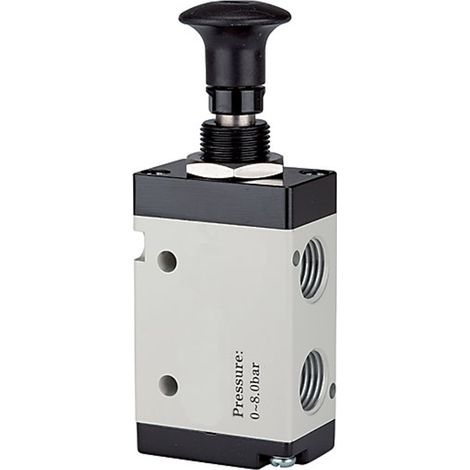 Riegler 3/2-Wegeventil, Druckknopfbetätigung, »3L«, G 1/8, 500l/min (1/3)