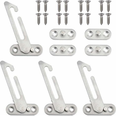 4PCS UPVC Serrure De Fenêtre Restricteur de Fenêtre En Acier Inoxydable Entrebâilleur Verrou de Sécurité Fenêtre Verrouillage Avec Vis Pour Enfant Bébé Sécurité - Gauche
