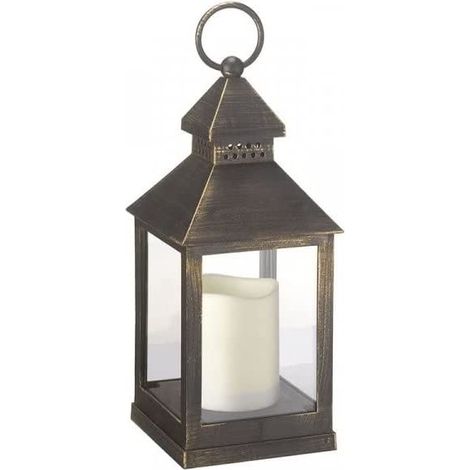 Marco Paul Kentish Large Style Shabby Chic Rustic-Look Battery Operated Candle Lantern Hanging Candle Holder Indoor Or Outdoor Flickering Candle (1/5)