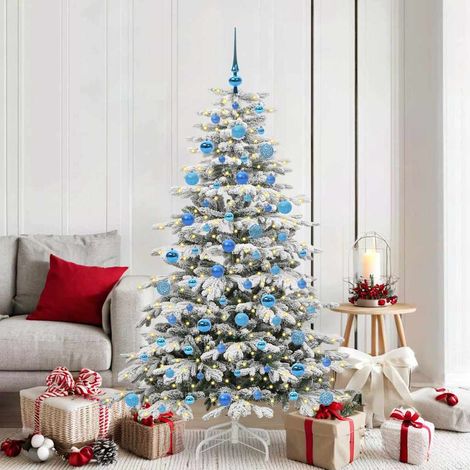 Künstlicher klappbarer Weihnachtsbaum Weiß 180 cm PE und PVC