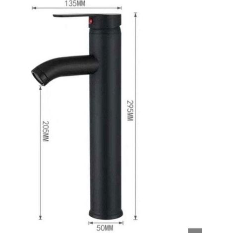 Mitigeur De Lavabo - Acier Inoxydable - Finition Noire Mate - Diamètre Intérieur 32 À 42 Mm - 1 Pièce (1/4)