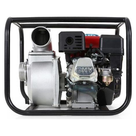 Eberth – Pompe à eau thermique 6,5CV 4T 60000L/h – Moteur à essence 4 temps – Hauteur de refoulement 30m – Pour chantiers humides