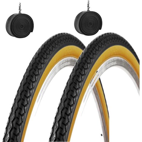 2 CAMERE d'Aria + 2 COPERTONI Nero para per Bici Bicicletta Olanda 26 X 1 3/8 (37-590)