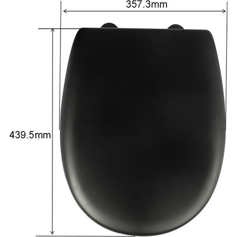 Confort et entretien facile, siège de toilette Homseat en MDF peint noir avec fermeture en douceur (1/5)