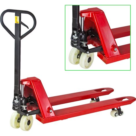 Gabelhubwagen 2000kg 2t PP Hub Paletten Hand-Hub-Wagen Gabel 114cm Doppelrollen