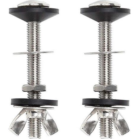 Kit de fixation pour réservoir et cuvette de WC, kit de 2 vis pour cassette, fixation universelle en acier inoxydable, facile à installer (1/4)
