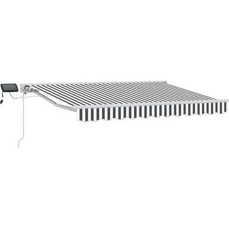 Cadre de store à persiennes manuel avec éclairage LED, gris anthracite et blanc, 2,5 x 2 mètres (1/5)