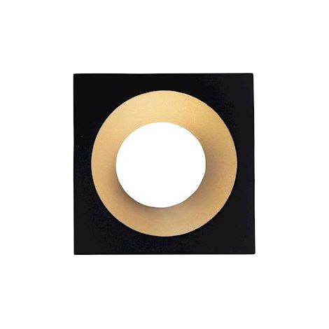 collerette - pour spot europole led up uni e+a - carré - noir et doré - fixe - europole 5785d