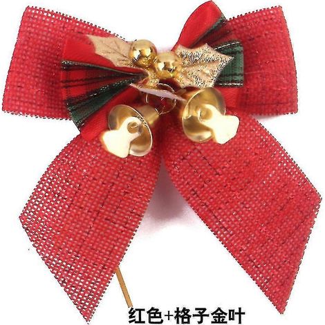 5 pendentifs sapin de Noël avec clochettes et nœud de Noël H (1/4)