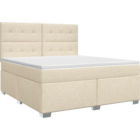 Maison Exclusive - Boxspringbett mit Matratze Creme 180 x 200 cm (1/5)