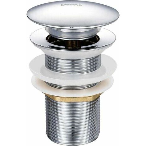 Pop-up basin waste without overflow in chrome-plated brass, G 1-1/4, equipped with an easy push-button opening and closing system.- (1/5)