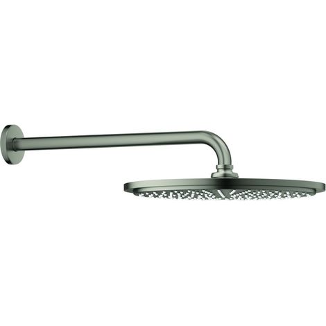 GROHE Kopfbrauseset Rainshower Cosmopolitan 310 100738, 1 Strahlart, Metall-Kopfbrause (27 478), Brausearm 380 mm, Maximaler Durchfluss (bei 3 bar): 8 l/min, satin steel (1/4)