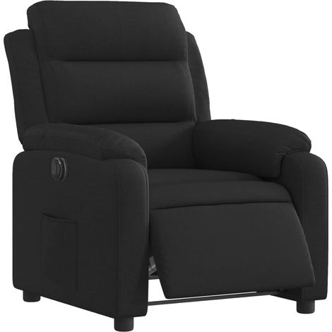 Poltrona relax TV con comodissima funzione reclinabile elettrica in tessuto nero DEC028503