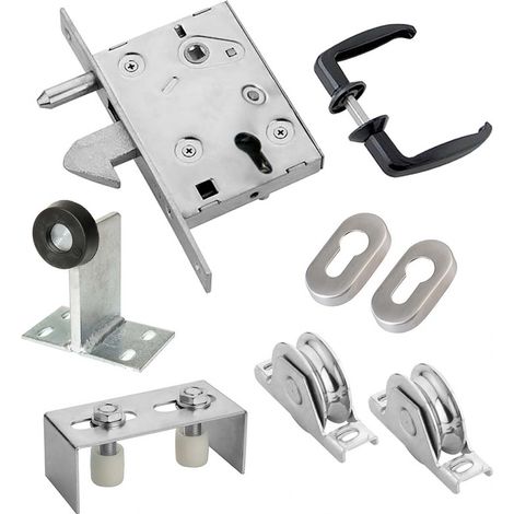 Kit complet portail coulissant roue acier gorge en U à encastrer Ø100x16mm ESTEBRO (1/5)