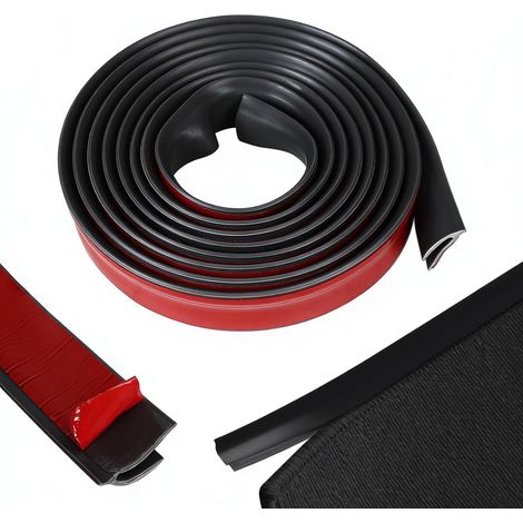 3 Mètres Barre de Seuil Adhesive pour Bordure de Tapis, PVC Barre de Moquette Autocollante, Profil Transition de Tapis et Sol pour la Décoration des Bords, Noir (1/5)