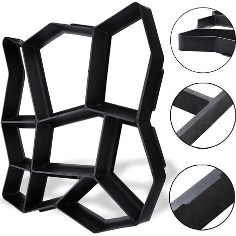Jiubiaz 1 unidad Molde de hormigón de plástico: ideal para senderos de jardín, terrazas y patios, resistente a la corrosión y reutilizable