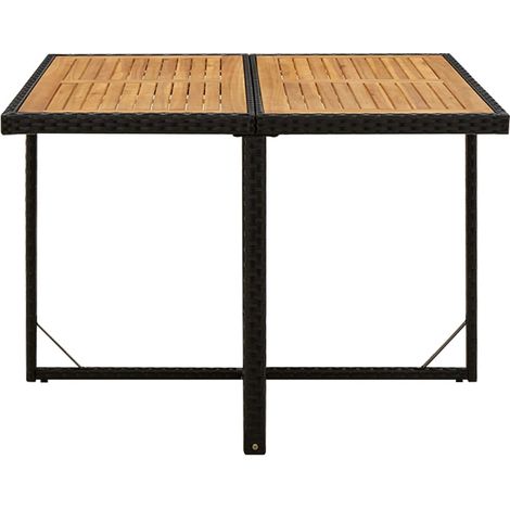 Maison Exclusive - Table de jardin Noir 109x107x74 cm Résine tressée bois massif