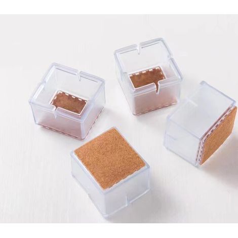 16 protections en silicone pour pieds de meubles, chaises, tables, pieds de chaises, sols. Patins carrés et ronds en silicone. (1/5)