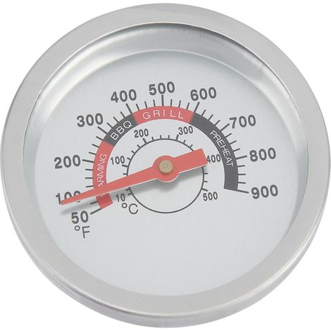 Thermomètre de barbecue/fumoir en acier inoxydable, jauge de température 50-900℉ (1/5)
