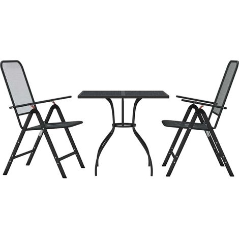 Maison Exclusive - Set da Pranzo da Giardino 3pz Antracite in Rete Metallica (1/5)