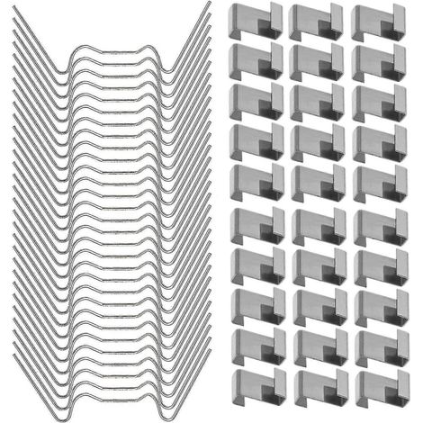 100 clips de fixation pour vitres de serre, compatibles avec le verre, en acier inoxydable. (1/5)