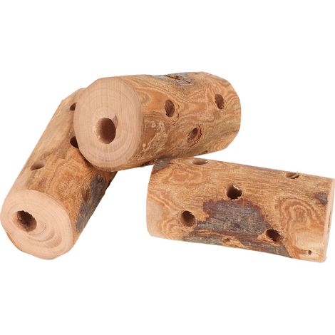 Lot de 3 bâtonnets à mâcher en bois de pommier pour petits animaux (chinchillas, hamsters, cochons d'Inde, lapins) avec écorce (1/5)