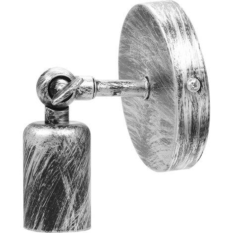 Support applique murale vintage – E27 – lumière industrielle – argent (ampoule non incluse)