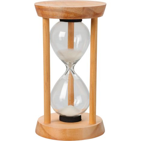 Sablier en bois et verre 8x8x16cm (1/3)