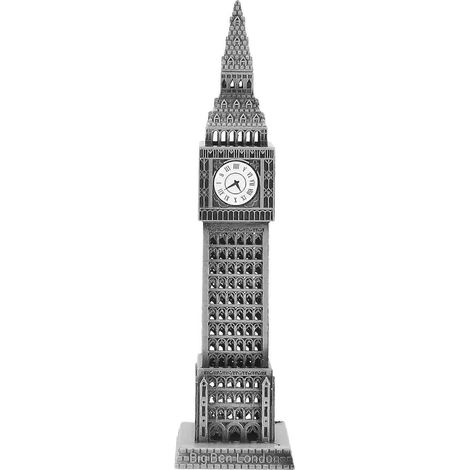 Architecture Angleterre Maquette de bâtiment en métal Ornement Modèle d'objet artisanal en métal-18x4.7cm (1/3)