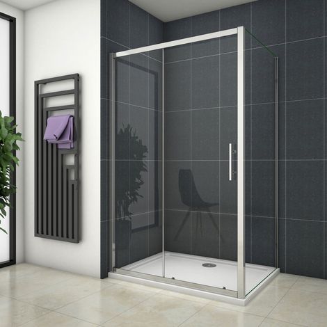 Cabine de douche 140x70x190cm porte de douche + paroi latérale