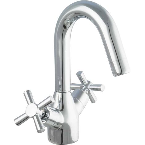 Robinet à deux poignées PaulGurkes avec croisillon pour salle de bain (1/5)
