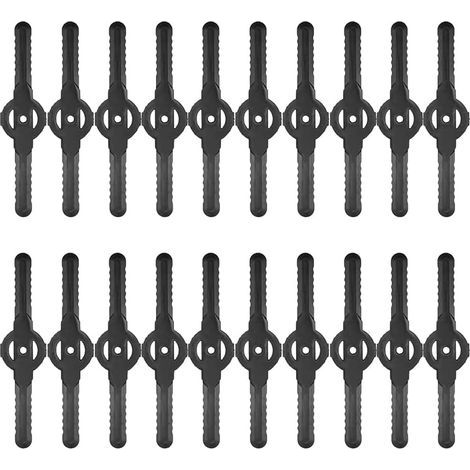 Lot De 20 Lames De Rechange En Plastique Pour Coupe-Bordure, Lame En Plastique Debroussailleuse, Accessoires Pour Coupe Bordure Sans Fil Garniture De Jardin (A,Noir20) (1/5)