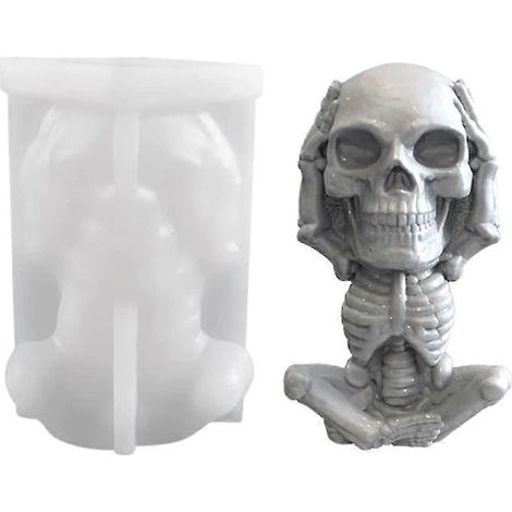 Moule en silicone tête de mort de serpent, moule 3D en résine époxy pour moulage de crâne, moules pour la fabrication de savon en forme de crâne, décorations artisanales pour cire, béton, gâteaux et c (1/5)
