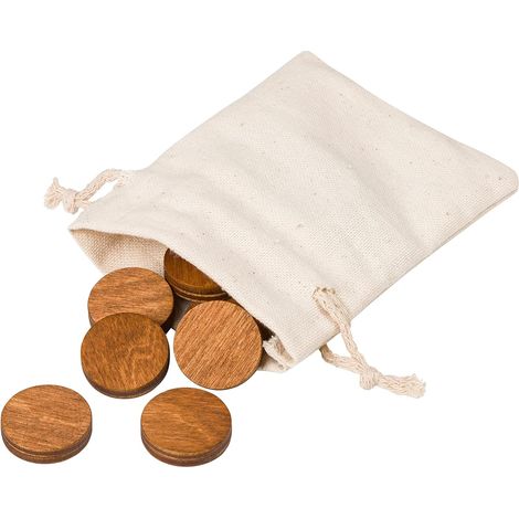 Aimants Frigo Bois, Ronds, Marron, Taille M, 10 pcs (1/5)