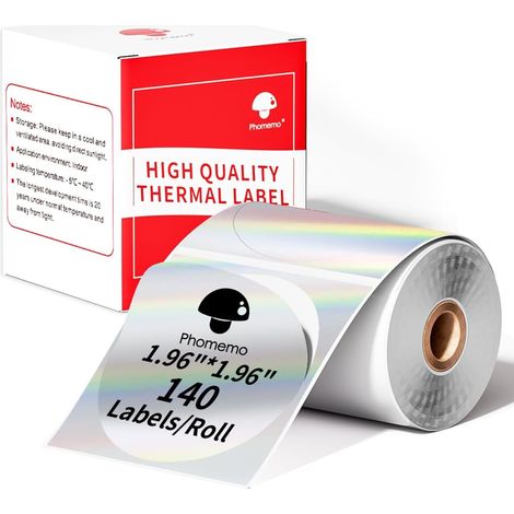 Round Holographic Thermal Silver Labels (1/5)
