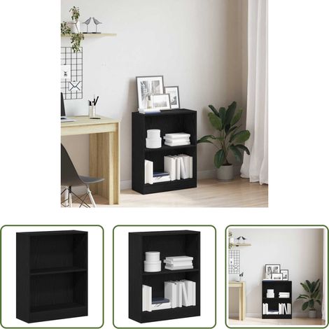 Rangement livres - Bibliothèque Chêne noir 60 x 24 x 76 cm Bois d'ingénierie (1/5)
