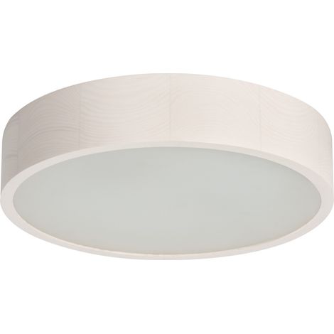 Plafoniera rotonda Kanlux Jasmin legno bianco 38cm E27 (1/5)
