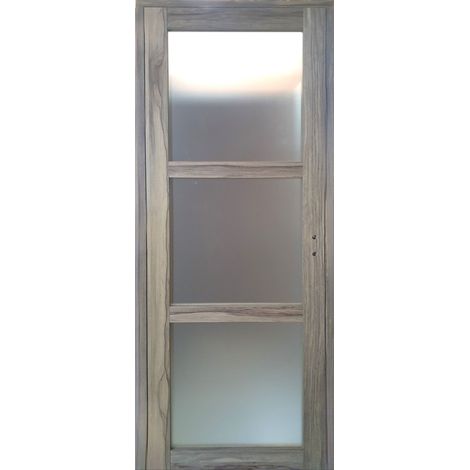 Bloc Porte Bois Frake Vitrée H204 X L83 Cm Côte Tableau P.gauche Gd Menuiseries (1/5)
