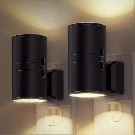 Lot de 2 veilleuses LED à brancher, veilleuses modernes à brancher sur une prise murale, détecteur crépusculaire, blanc doux 3000K, luminosité réglable de 0 à 100 lm, Di SZRH AG (1/5)