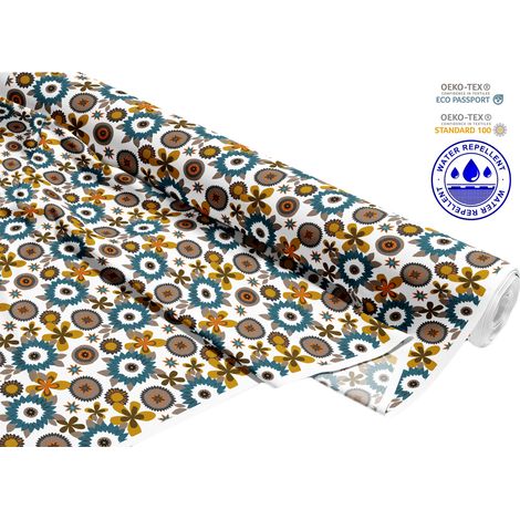 Outdoor dekostoffe oxford - Motiv bunt gezeichnete Blumen I DR045 (1/5)