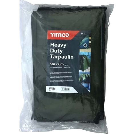 TIMCO Heavy Duty Tarpaulin Green - 5 x 8m (1/2)