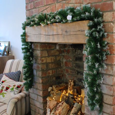 Samuel Alexander 270cm (9ft) x 25cm Snow Tipped Green Christmas Garland Decoration Xmas garlands Decoration for Stairs, Fireplaces, Wall Door Home Decorations (1/5)