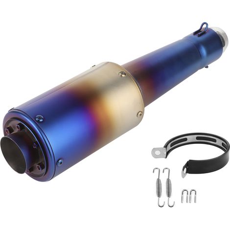 Silencieux Échappement Moto Universel Embout Tube 38-51mm pour Honda CBR250RR CBR500R Bleu (1/5)